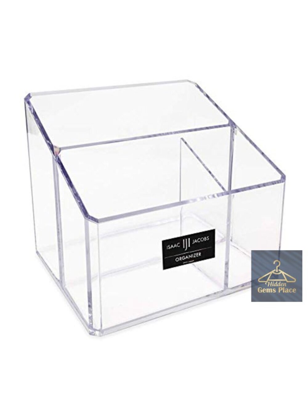 Clear Acrylic 3-Compartment Organizer for Makeup, Brushes, Pens & More